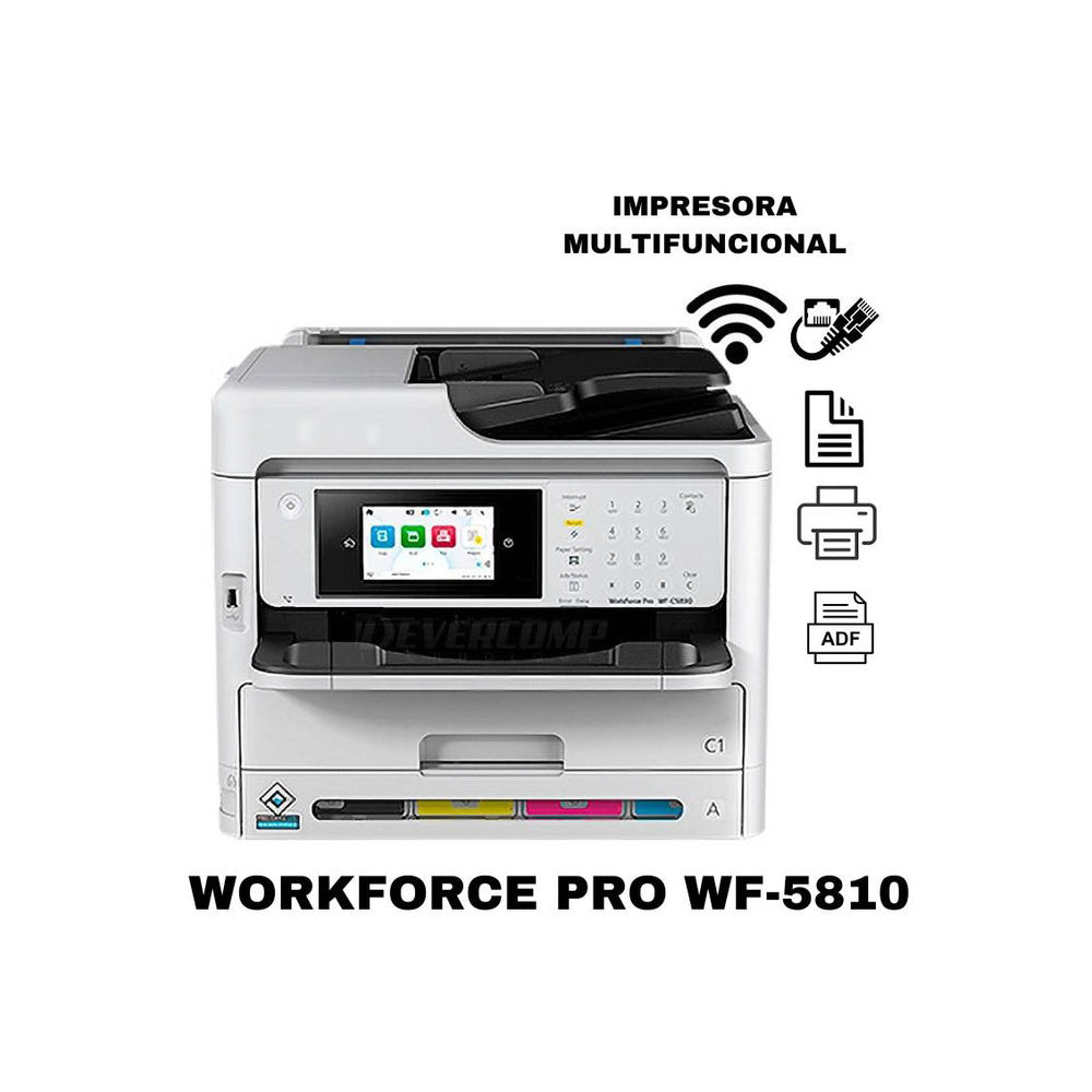 Impresora Epson WorkForce WF-C5810 MULTIFUNCIONAL EPSON C5810 + CARTUCHOS RECARGABLES A4 ADF DUPLEX