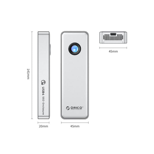 ENCLOSURE SSD USB4 M.2 nvme ORICO DE ALUMINIO 40Gbps RGB CON VENTILADOR 8TB MAX. (MODEL  OUM2-U4)