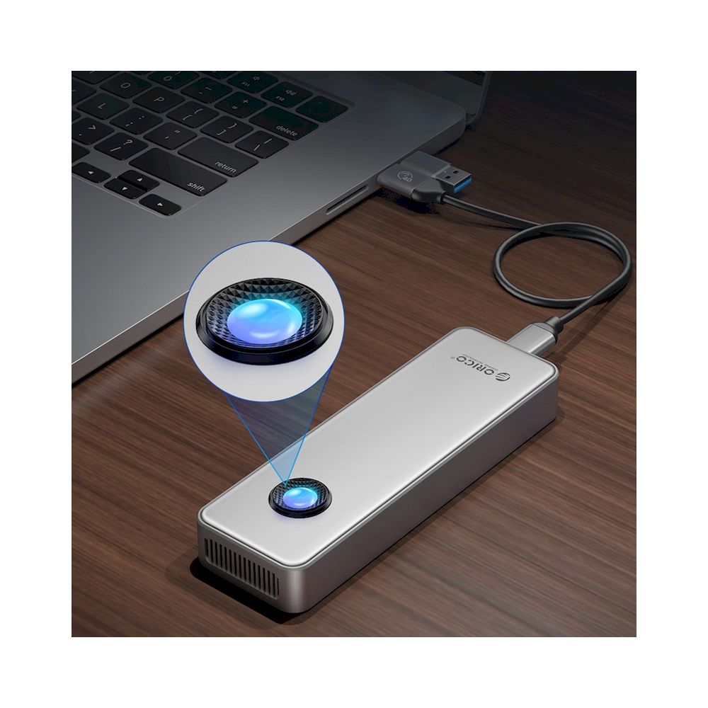 ENCLOSURE SSD USB4 M.2 nvme ORICO DE ALUMINIO 40Gbps RGB CON VENTILADOR 8TB MAX. (MODEL  OUM2-U4)