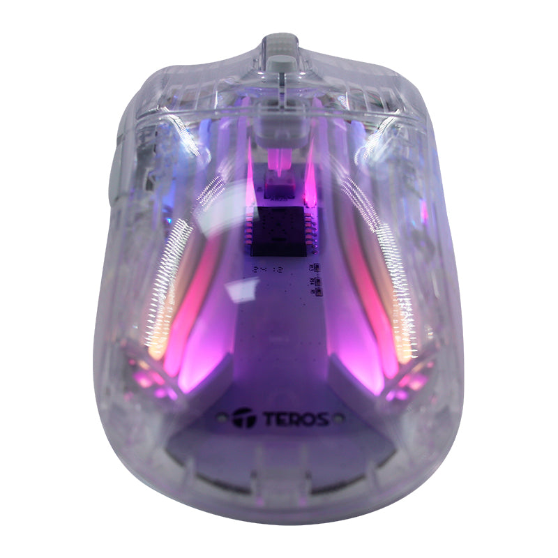MOUSE ÓPTICO GAMER TEROS TE-1216G HASTA 7200 DPI RECEPTOR USB 7 BOTONS