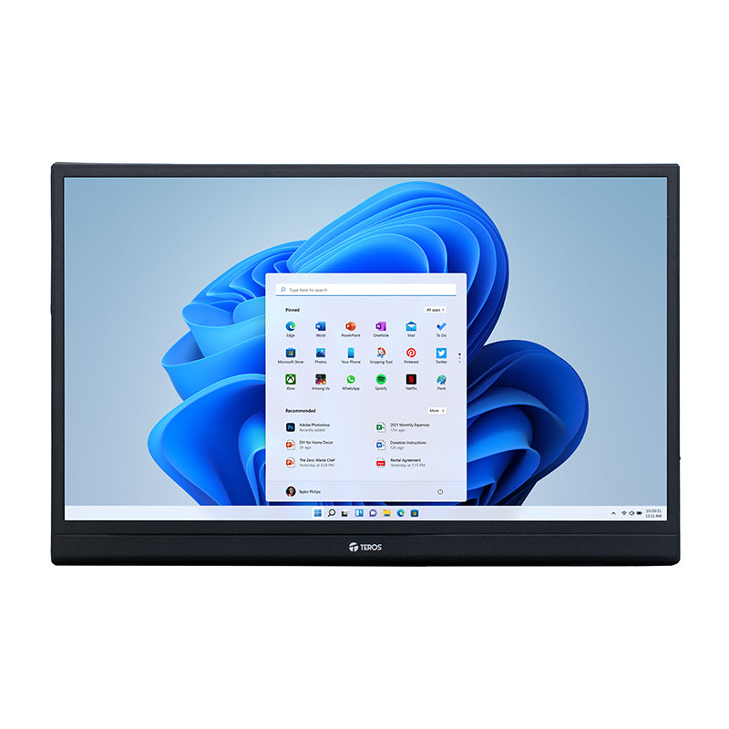 MONITOR PORTABLE TEROS 15.6" FullHD IPS 1080P ideal oficina viajes ULTRADELGADO ESTUCHE