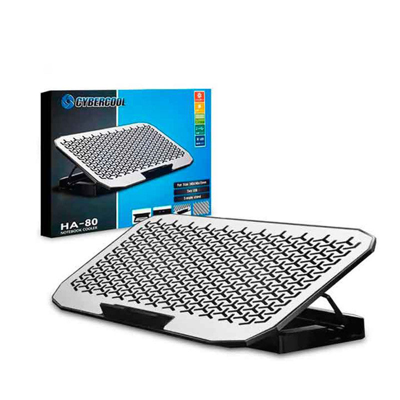 CYBERCOOL HA-80 LED PLASTICO ALUMINIO RECLINABLE USB COOLER PARA NOTEBOOK