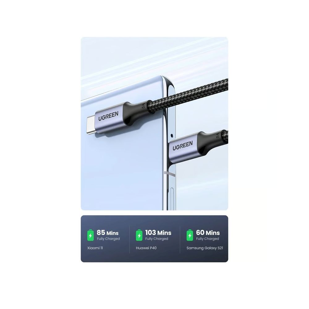 Cable UGREEN USB-C a USB-C carga rápida 100W 1.5m US316