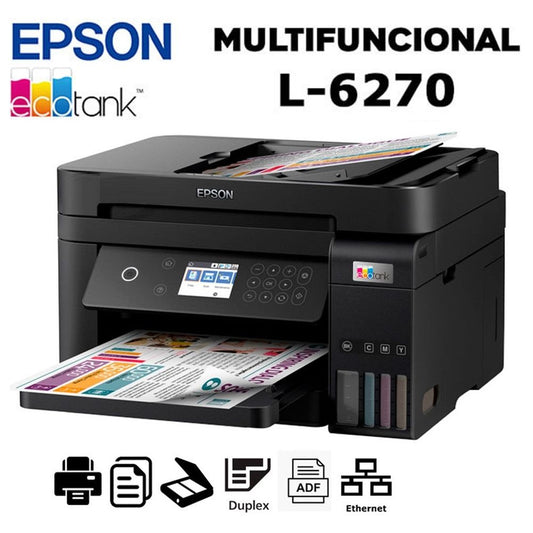 Impresora Epson L6270 Impresora Multifuncional Impresora A4 DUPLEX WIFI LAN ADF RJ45 ECOTANK SISTEMA CONTINUO DE TINTA DE FABRICA