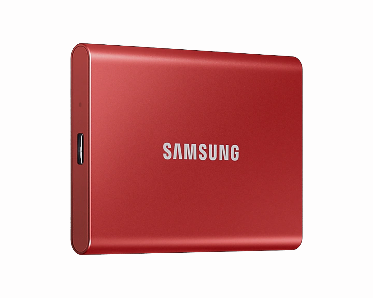 Disco duro SSD externo SAMSUNG T7 ROJO 1TB 3.2 TIPO C 1050MB/S