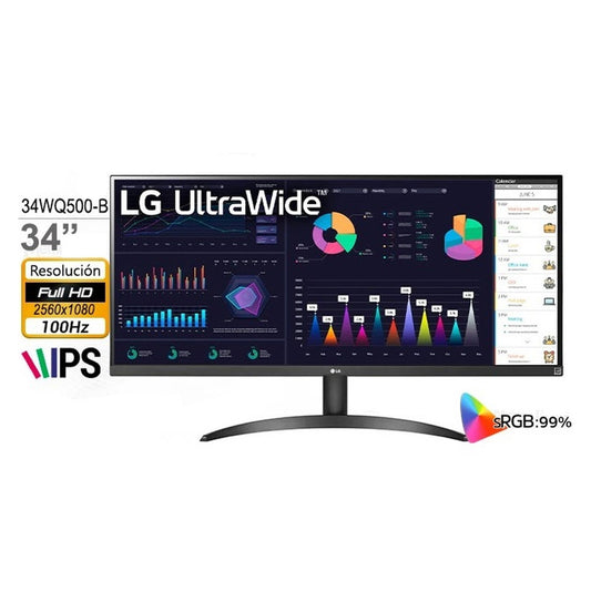 MONITOR LG 34WQ500-B IPS 100HZ 5MS AMD FreeSync MONITOR ULTRAWIDE 34WQ500 sRGB 99% HDR