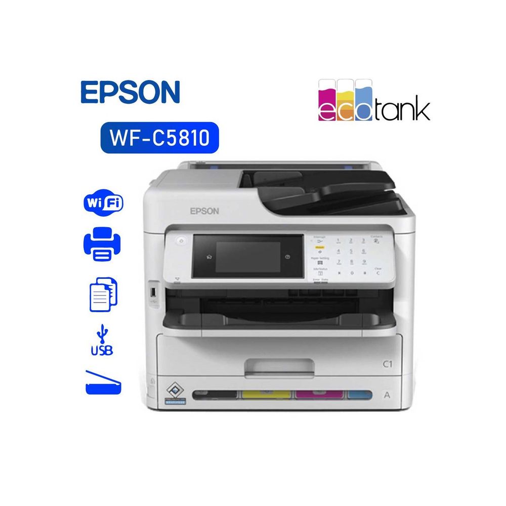 Impresora Multifuncional Epson WorkForce Pro WF-C5810 C5810 A4 IMPRESION DUPLEX SCANNER ADF DUPLEX WIFI INALAMBRICA LAN RJ45 ULTRA VELOZ