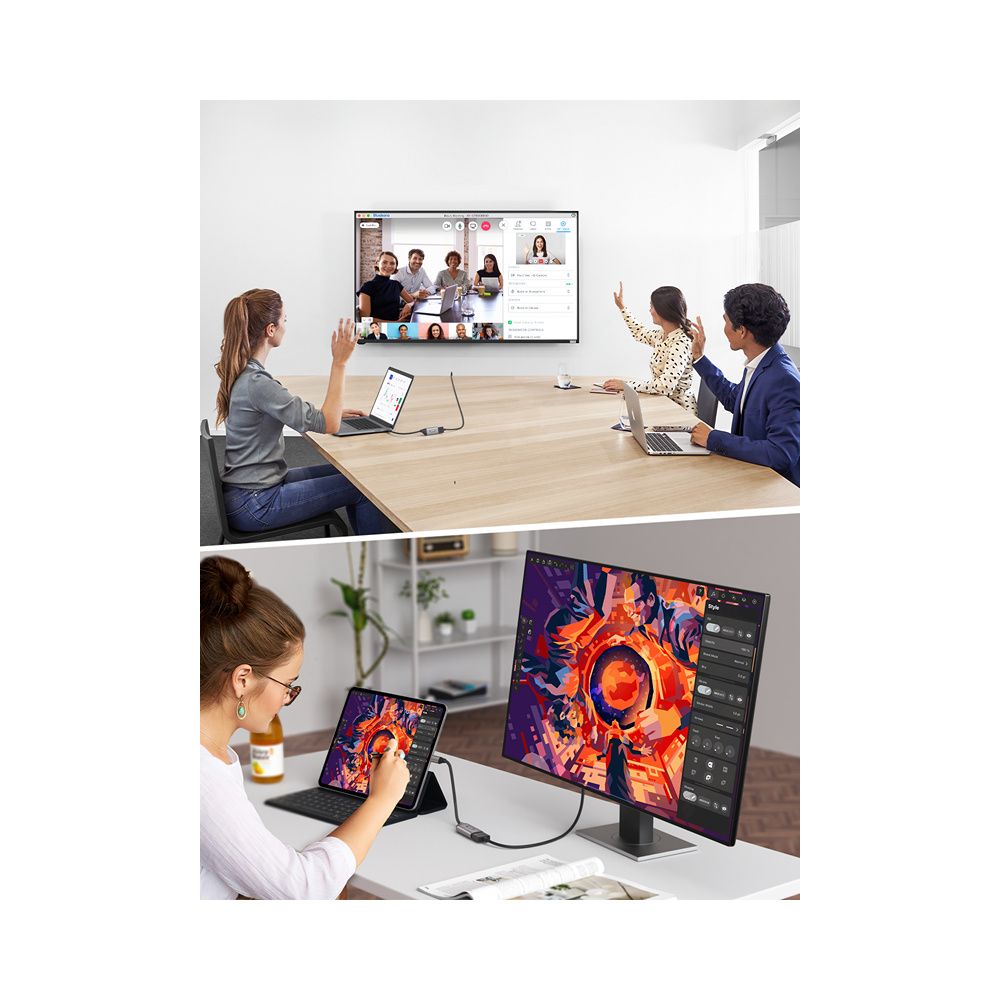 ADAPTADOR VIDEO LEMORELE USB-C a HDMI 4K ADAPTADOR CABLE HDTV LAPTOP A PANTALLA
