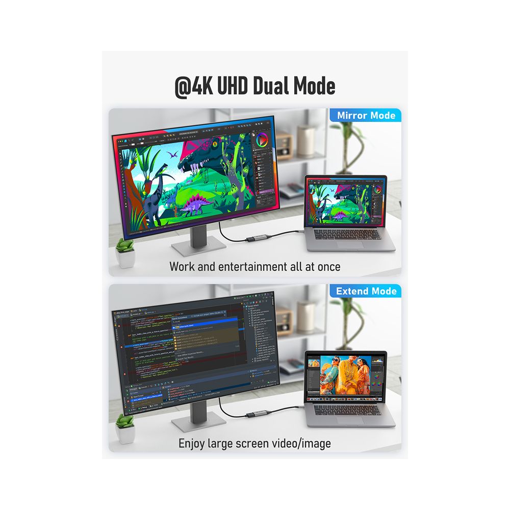 ADAPTADOR VIDEO LEMORELE USB-C a HDMI 4K ADAPTADOR CABLE HDTV LAPTOP A PANTALLA