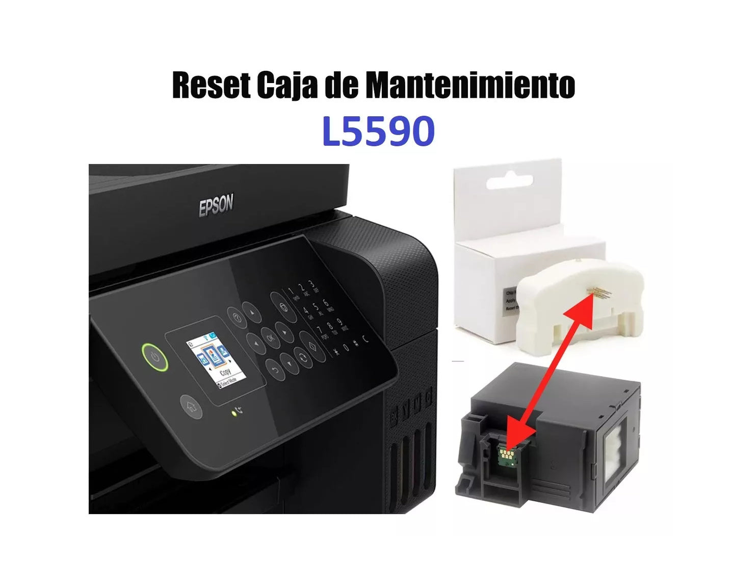 Reseteador chip caja Mantenimiento L5590 L3560 - Chip C9344 reiniciador chip RESET C9344