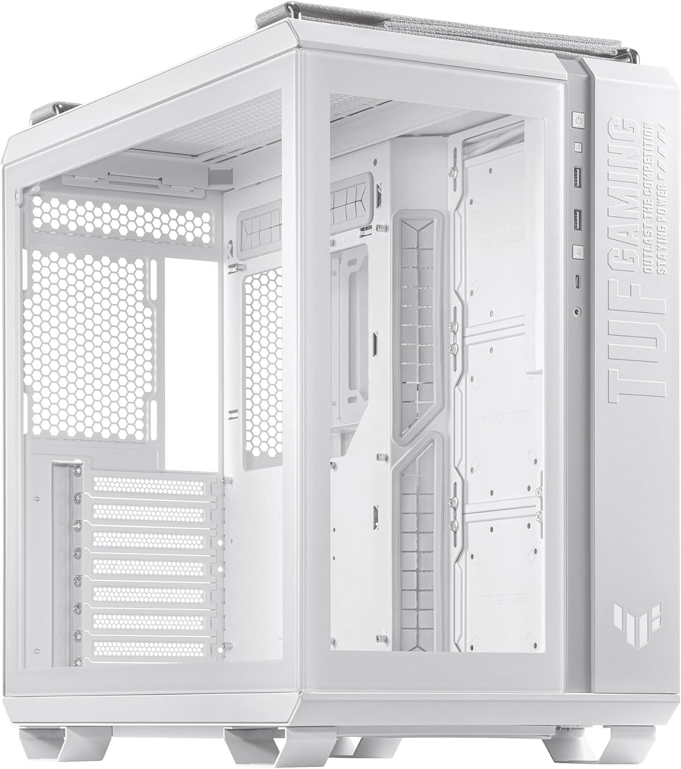 CASE TUF GAMING GT502 BLANCO ATX USB 3 FILTRA POLVO SIN FUENTE