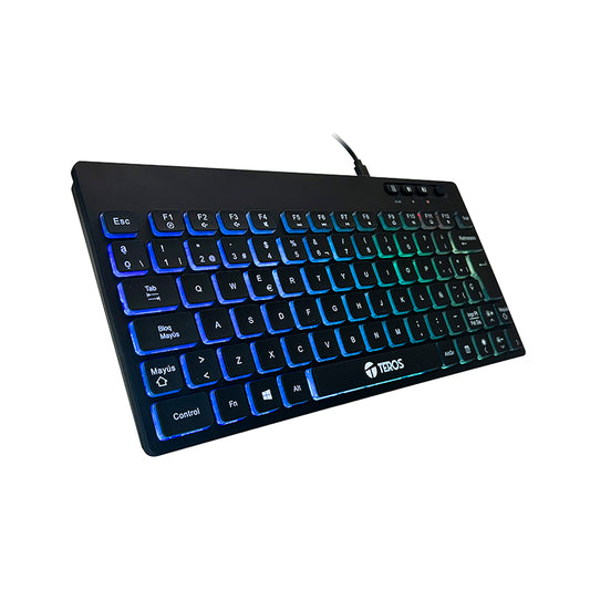 TECLADO GAMER TE-4066G ESPAÑOL NEGRO ILUMINADO INALAMBRICO
