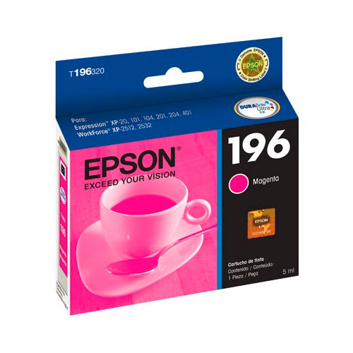 CARTUCHO EPSON 196 MAGENTA EPSON PARA XP-20 XP-101 XP-201 XP-204 XP-211 XP-214 XP-401 XP-411 - T196320