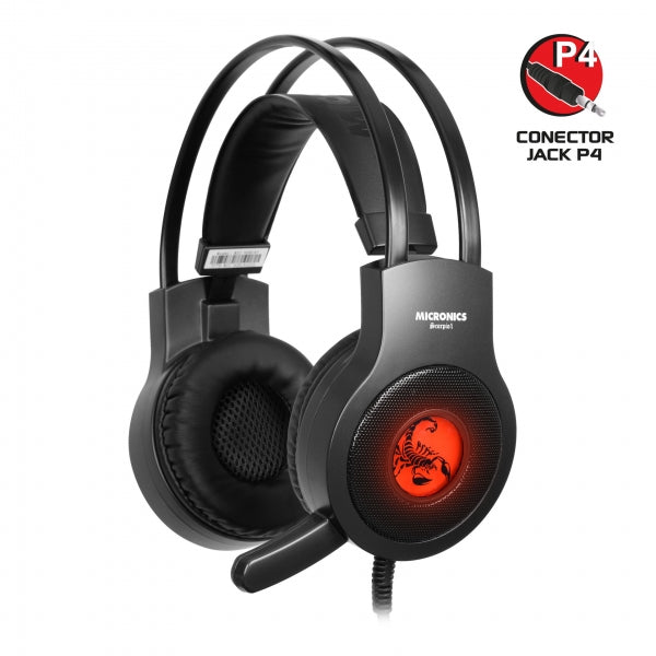 AUDIFONOS GAMING MICRONICS SCORPIO 1 - MIC HG814+P4 USB JACK 3.5