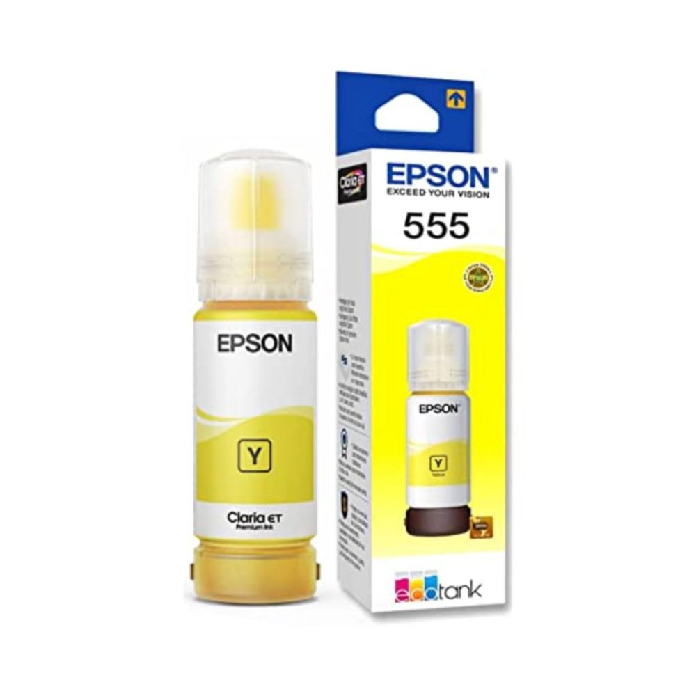 Botella tinta EPSON T555 AMARILLO L8160 L8180 ORIGINAL T555420-AL