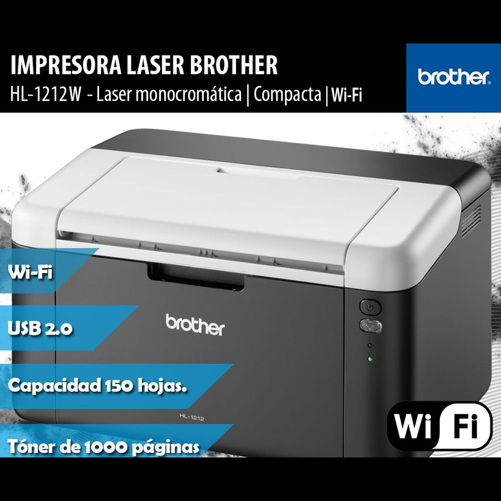 Impresora Brother Laser Monocromática HL-1212w Negro rapida