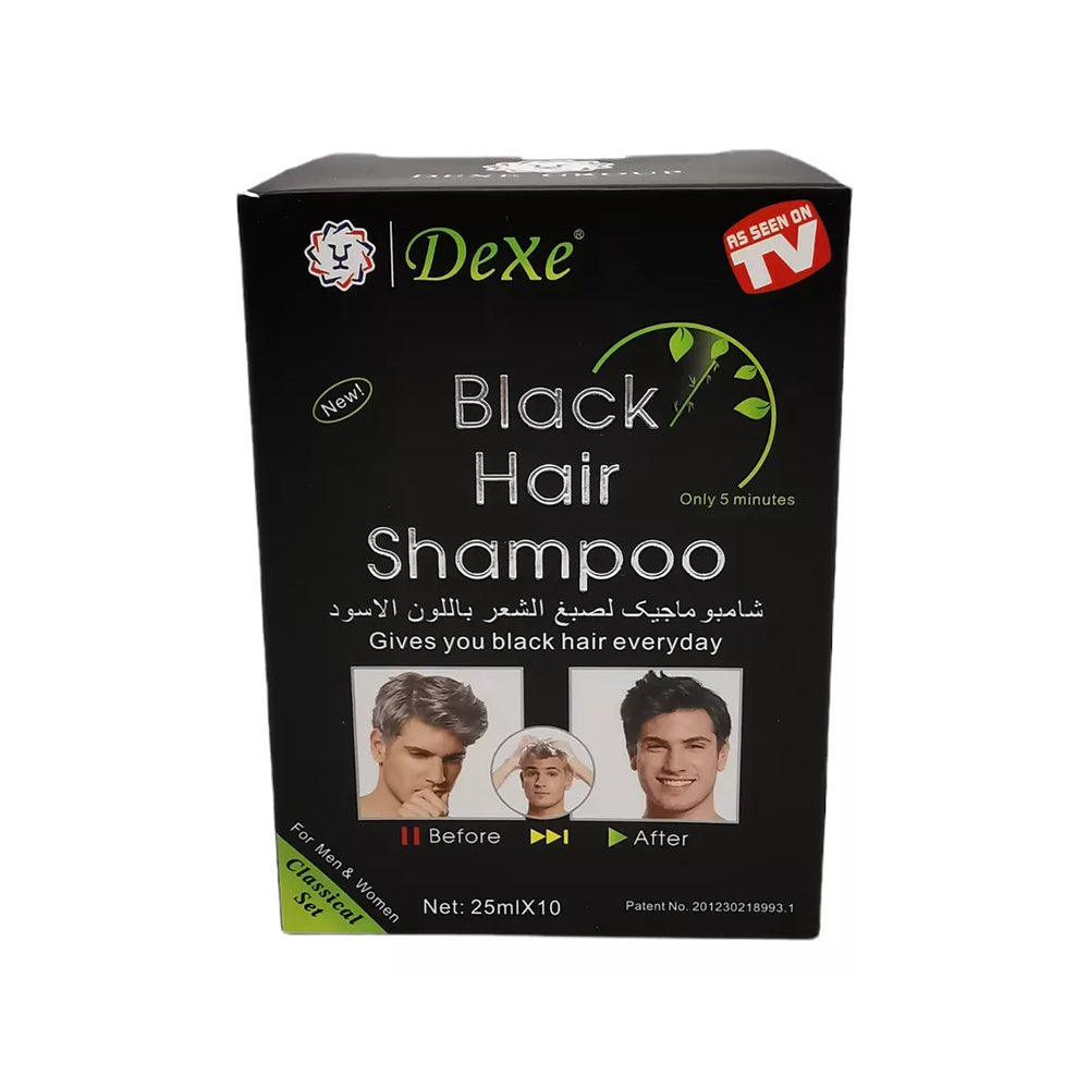 10 Shampoo Tinte Para El Cabello Dexe Quita Canas - Negro