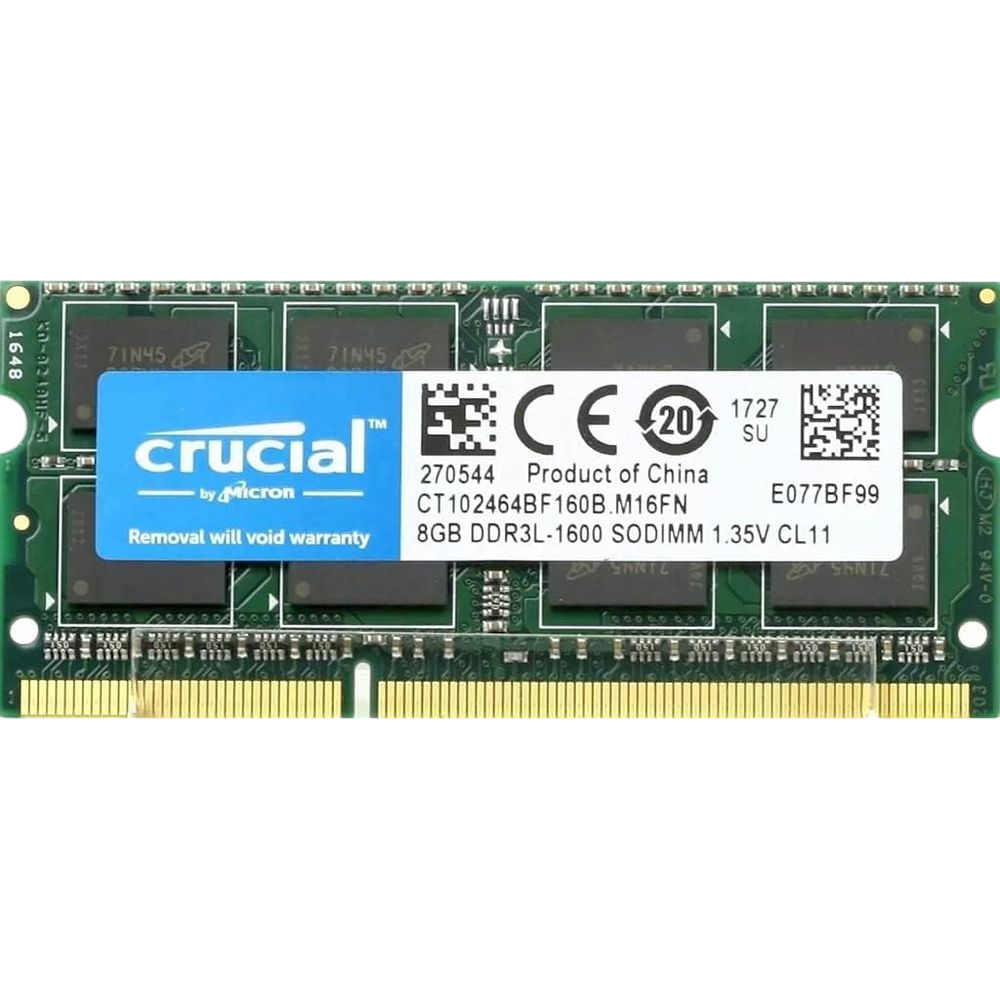 Memoria RAM Crucial 8GB DDR3L 1600 MHz SoDIMM PC3-12800
