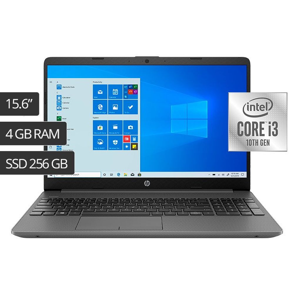 LAPTOP HP 15-dw1085la 15.6' HD I3 10MA 4GB 256GB SSD W10 (PN 310H7LA#ABM)