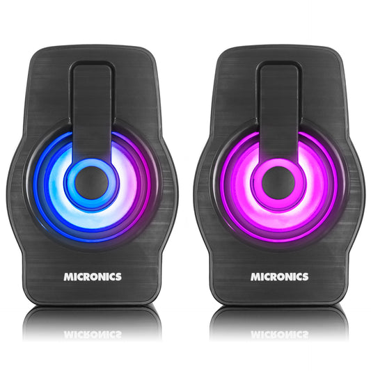 PARLANTE GAMING MICRONICS NEON PLUS S327+ Led RGB USB