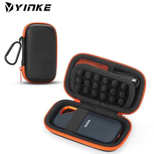 FUNDA PARA DISCO SANDISK EXTREME NEGRO CON ANARANJADO