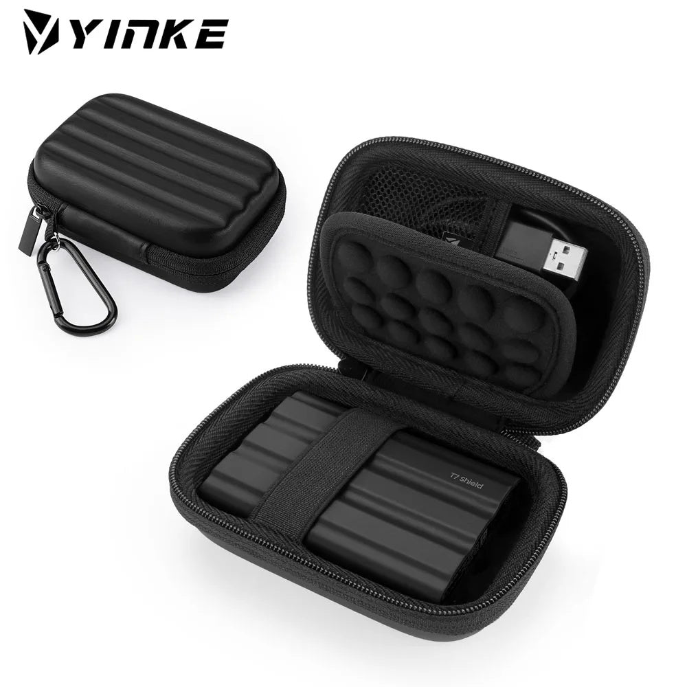 FUNDA YINKE NEGRO PARA DISCO DURO EXTERNO T7, T7 SHIELD, TOUCH PORTATIL NEGRO