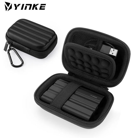 FUNDA YINKE NEGRO PARA DISCO DURO EXTERNO T7, T7 SHIELD, TOUCH PORTATIL NEGRO