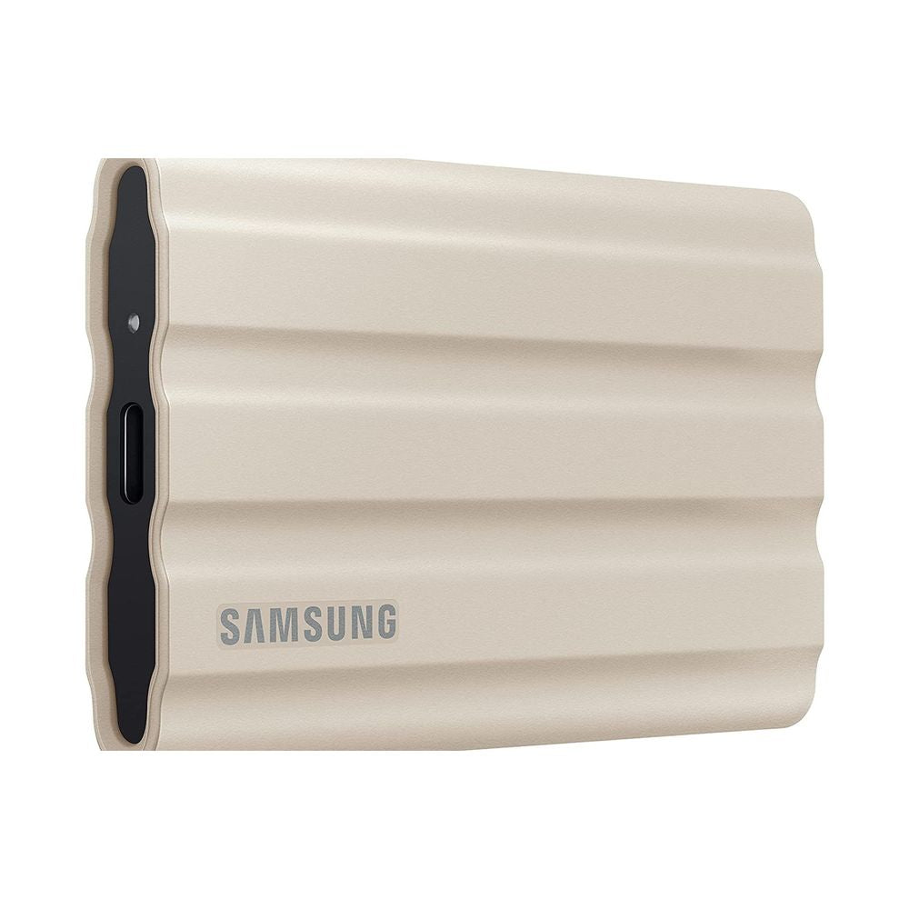 Disco externo SSD SAMSUNG T7 SHIELD CREMA 1TB USB C IP65 RESISTE AGUA CAIDAS