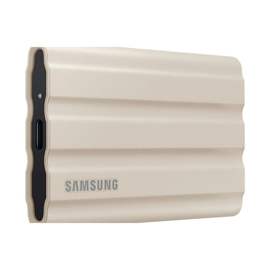 Disco externo SSD SAMSUNG T7 SHIELD CREMA 1TB USB C IP65 RESISTE AGUA CAIDAS