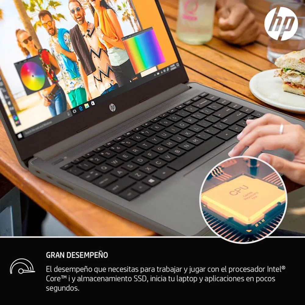 Laptop HP BÁSICA 14-CF2075LA 14' HD I5 10ma 4GB 256GB SSD W10 VELOZ (PN 29B29LA)