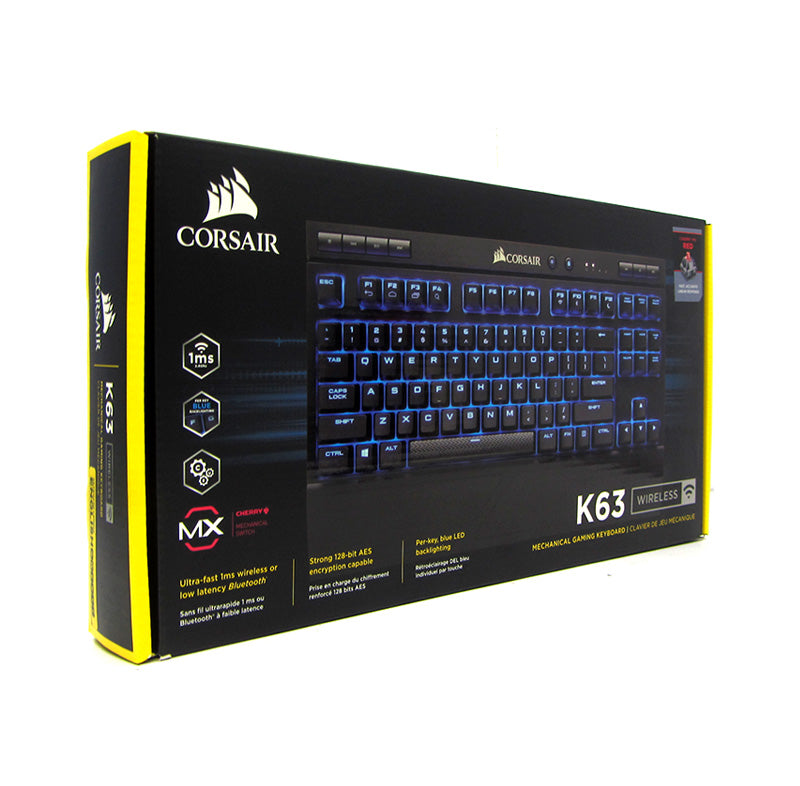 Teclado Gamer Wireless Corsair K63 mecánico Cherry MX Ingles (CH-9145030-NA)
