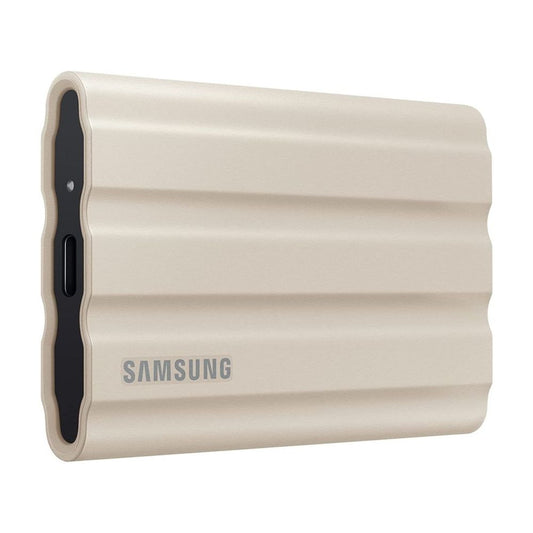 Disco SSD externo SAMSUNG BEIGE T7 SHIELD 2TB 3.2 TIPO C 1050MB/S