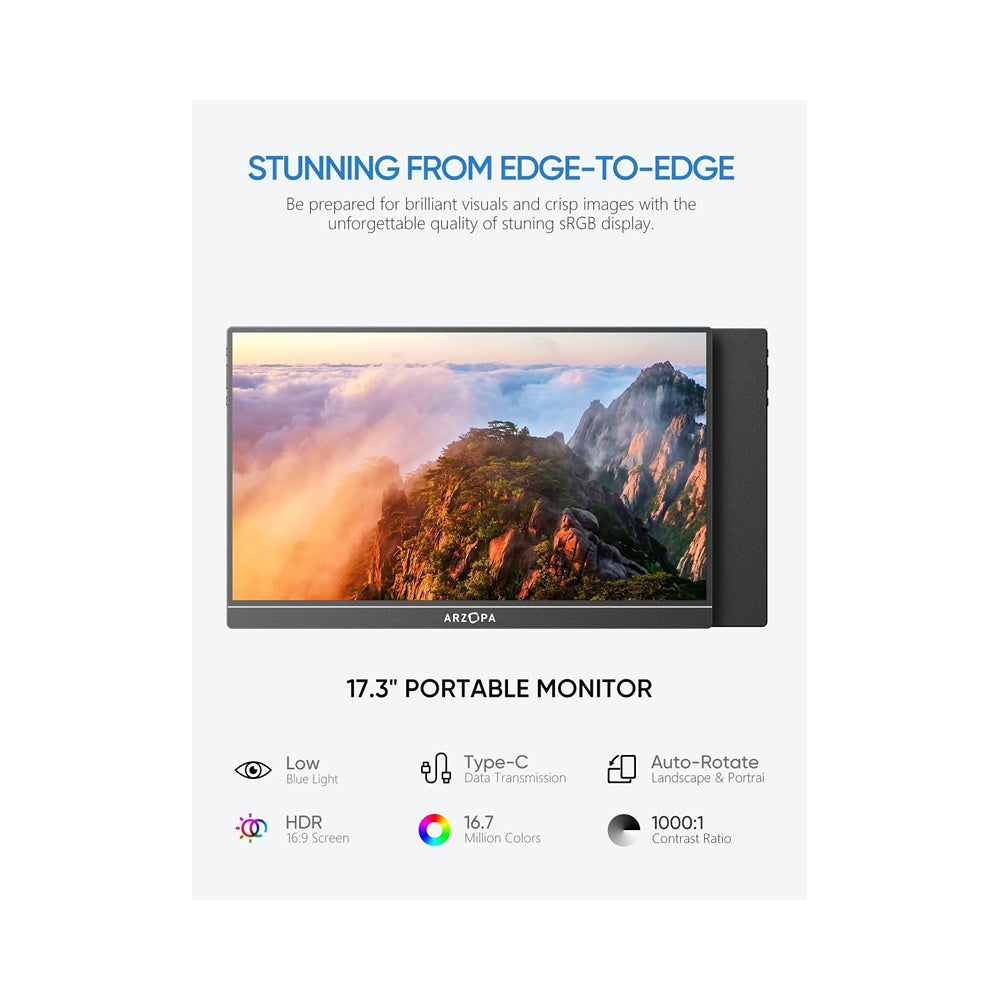 Monitor Arzopa A1M PORTATIL | 1080P 17.3'' FHD IPS LIGERO