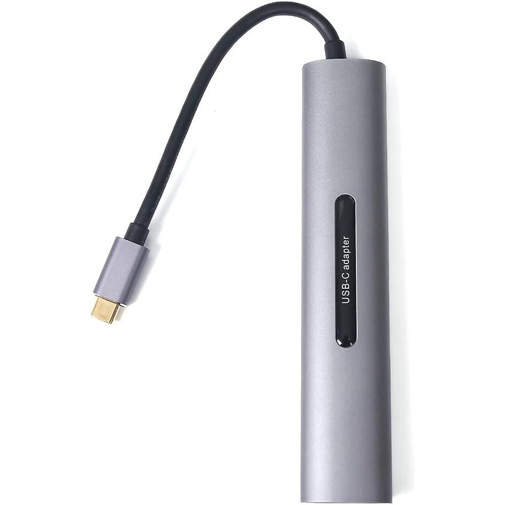Adapatador multipuerto V161B 9-en-1 Tipo-C a HD, VGA, USB 3.0, SD, 0.138 in Audio, TF Lector HUB