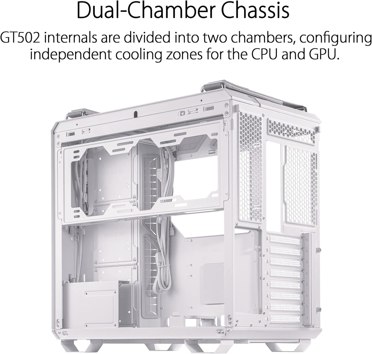 CASE TUF GAMING GT502 BLANCO ATX USB 3 FILTRA POLVO SIN FUENTE