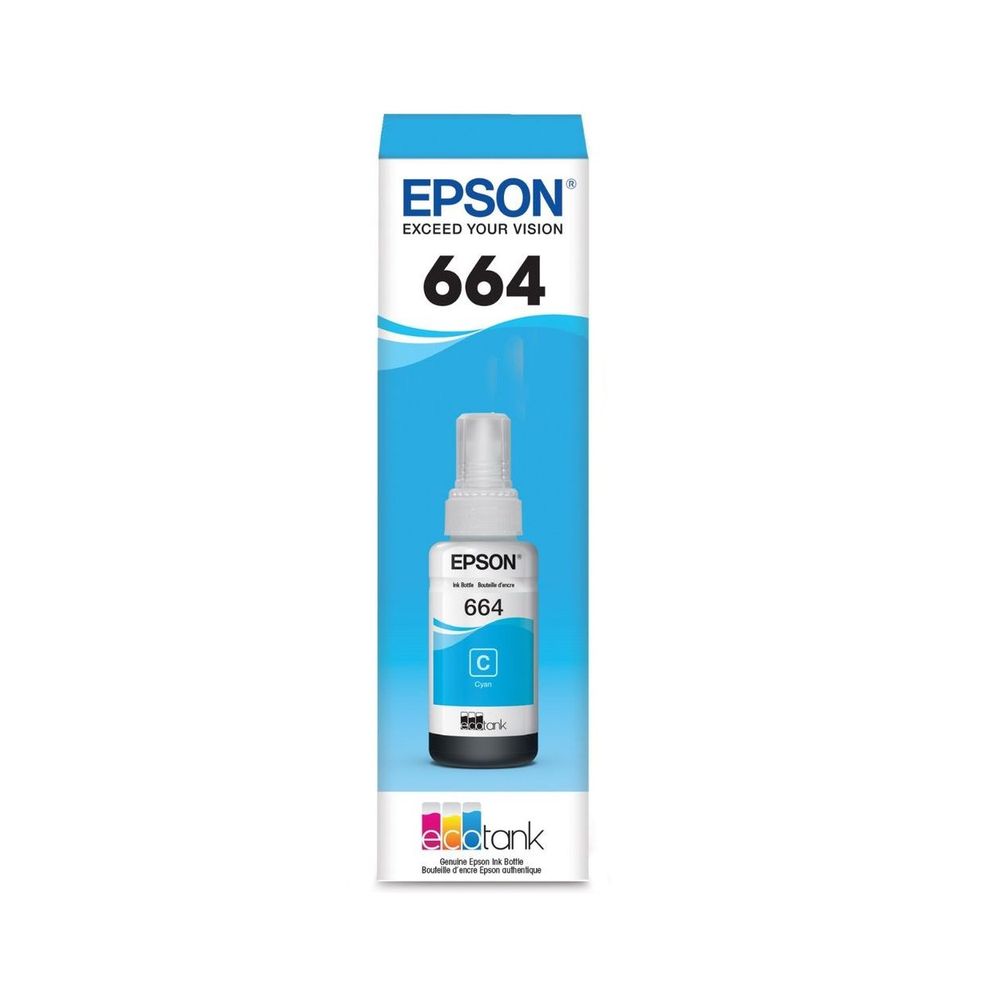 Botella tinta EPSON T664220 cyan 664 serie L 100% original