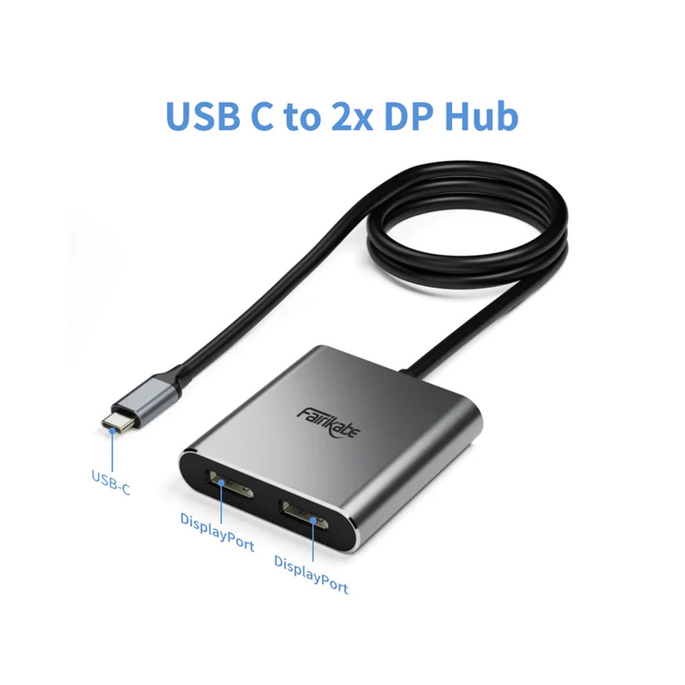 Adaptador USB C a DISPLAYPORT dual USB C A 2 DISPLAYPORT PC MAC IPAD
