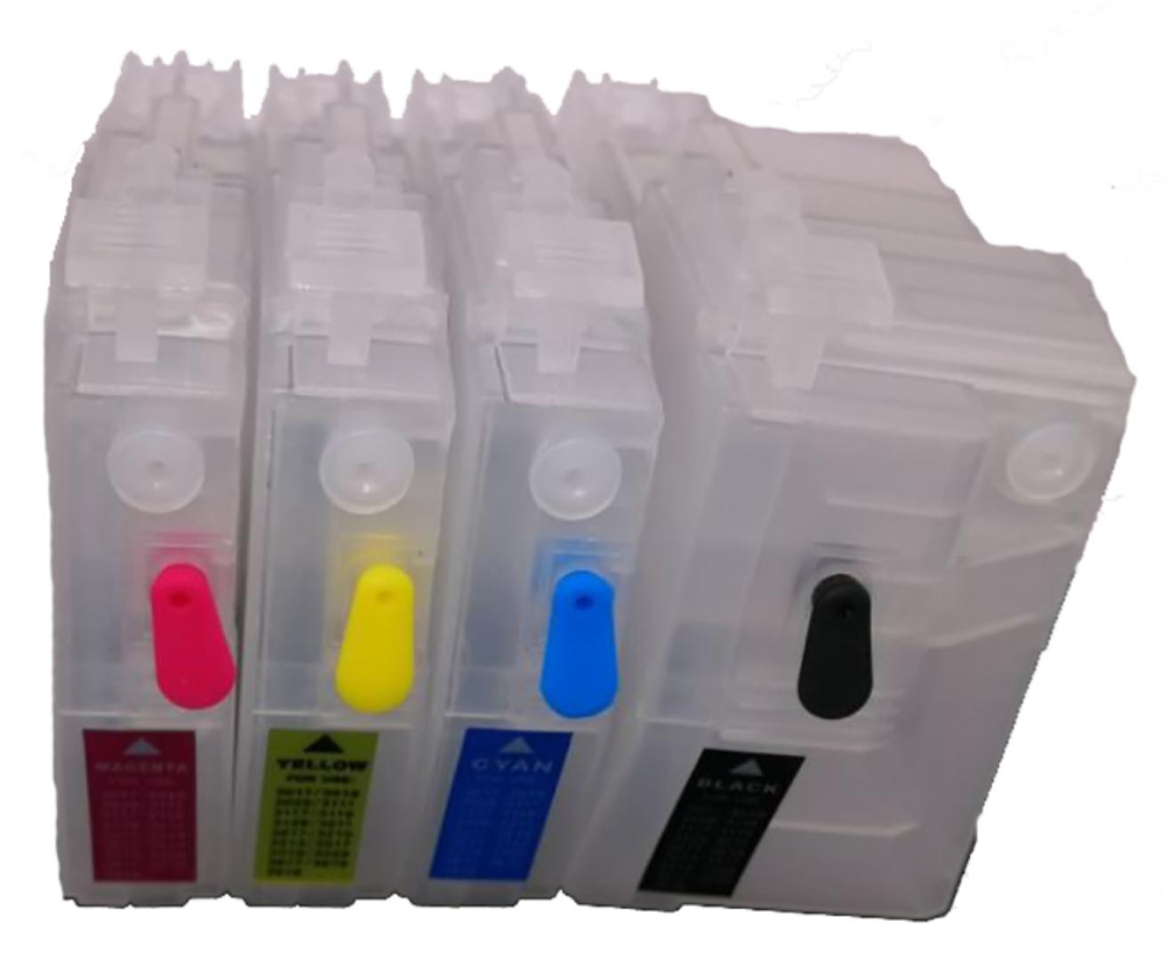 Cartuchos recagables kit x4 lc-3017 lc3017 lc-3019 lc3019 xxl alto rendimiento mfc-j5330dw j6530dw j6730dw j6930dw