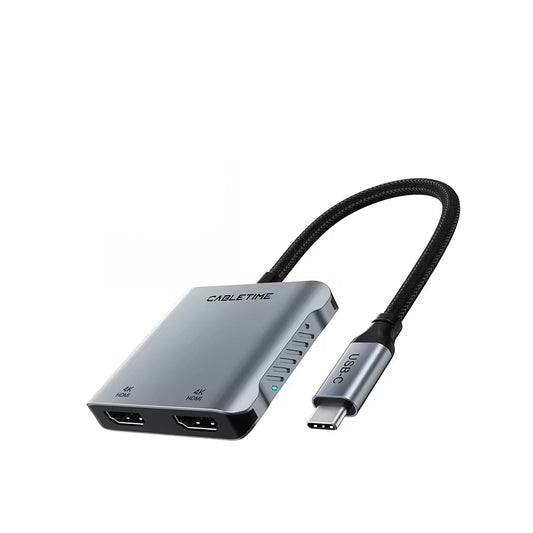 ADAPTADOR VIDEO USB C A HDMI 2 SALIDAS HDMI PC MAC IPAD (CT-CM2H4K-AG)