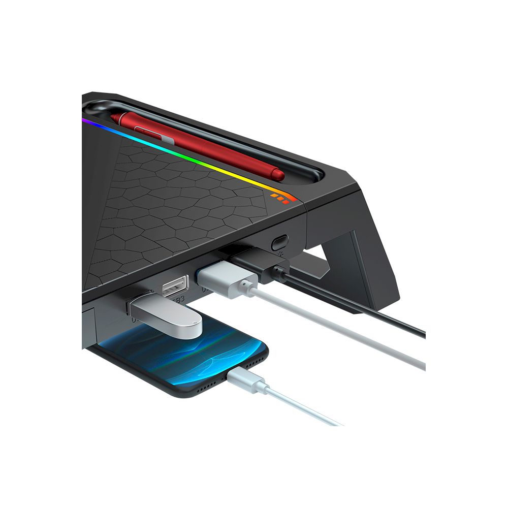 Stand multipropósito RGB TE-7131N 4 puertos multipropósito RGB USB 2.0 3.0