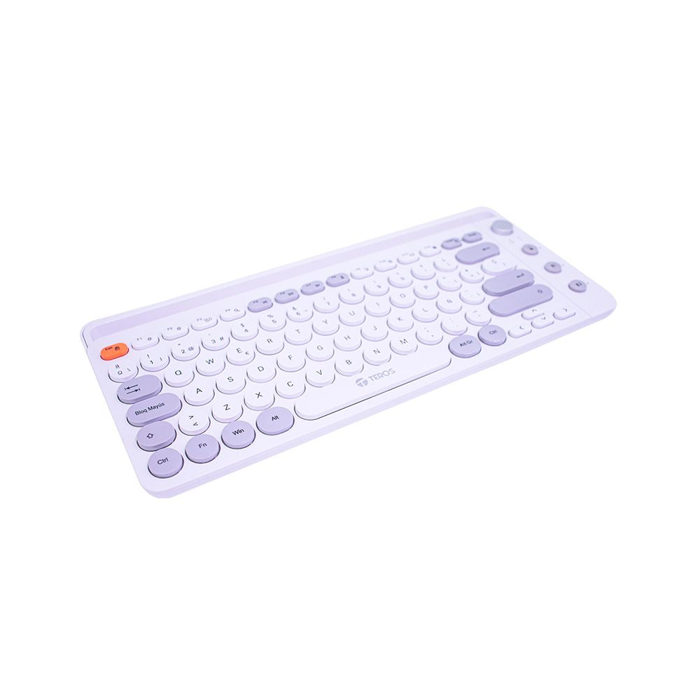 TECLADO CON LETRAS CIRCULARES INALAMBRICO TEROS TE-4070S BLANCO