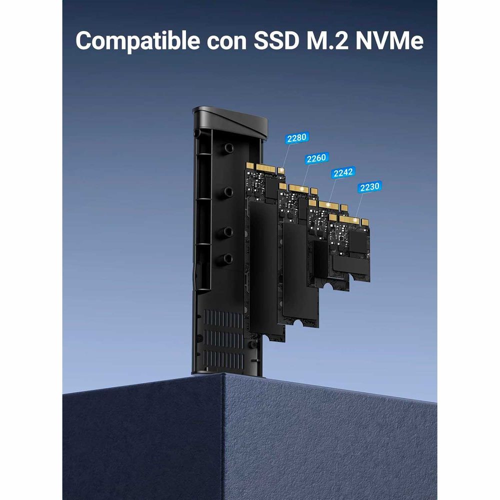 ADAPTADOR SSD m.2 UGREEN CM767 ENCLOSURE SSD M.2 NVME ALUMINIO 2230 2242 2260 2280 10GPBS USB-C ( 32567 )