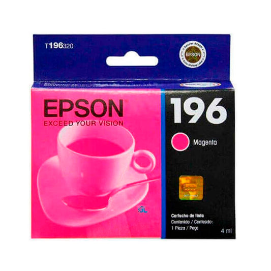 CARTUCHO EPSON 196 MAGENTA EPSON PARA XP-20 XP-101 XP-201 XP-204 XP-211 XP-214 XP-401 XP-411 - T196320