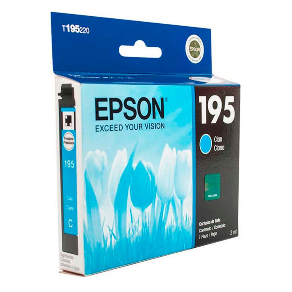 CARTUCHO EPSON 195 CIAN PARA XP20 XP101 201 204 XP-211 214 401 411 - T195220