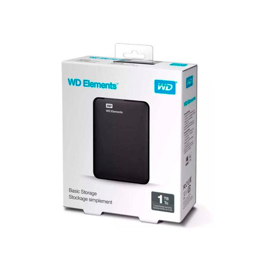 Disco duro externo HDD Western Digital Elements Portable 1TB (WDBUZG0010BBK-EESN)