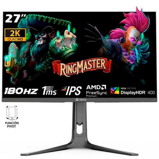Monitor GAMING Teros TE-2753G 27' QHD IPS 180Hz 1MS 1440p RGB FREESYNC PIVOTE