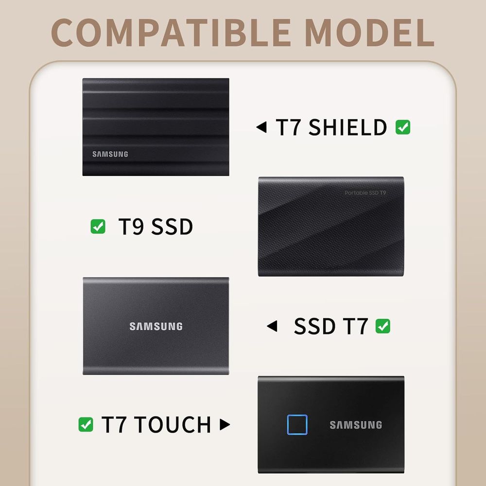 FUNDA YINKE BLANCO PARA DISCO DURO EXTERNO T7, T7 SHIELD, TOUCH PORTATIL BLANCO