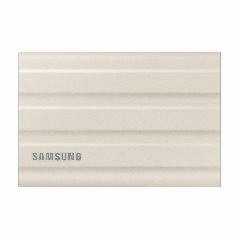 Disco SSD externo SAMSUNG BEIGE T7 SHIELD 2TB 3.2 TIPO C 1050MB/S