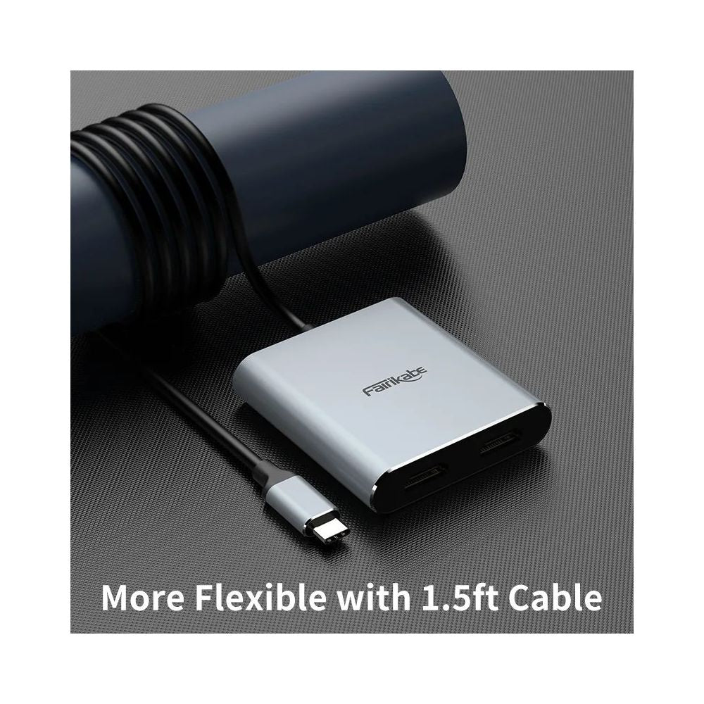ADAPTADOR VIDEO USB C A HDMI 2 SALIDAS HDMI PC MAC IPAD