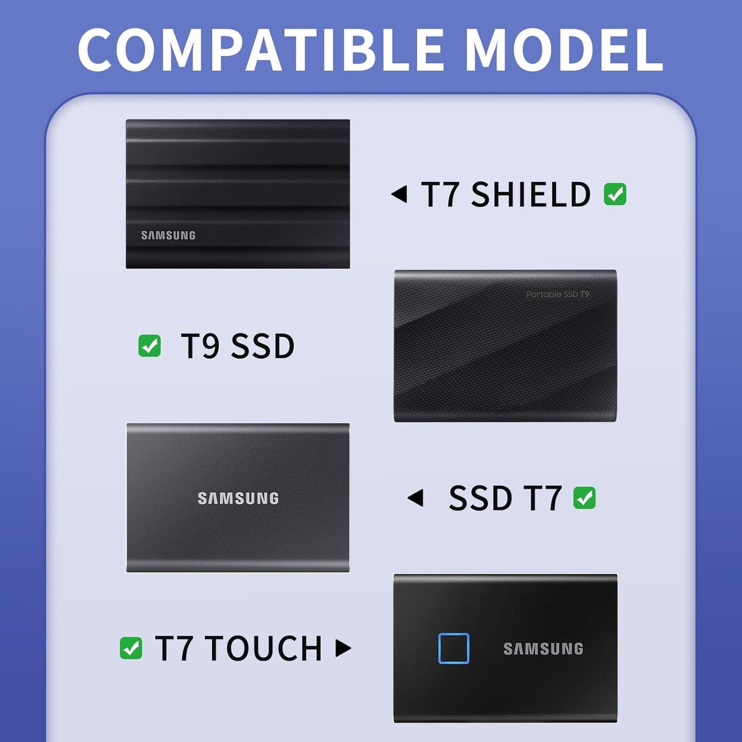 FUNDA YINKE AZUL PARA DISCO DURO T7, T7 SHIELD, TOUCH PORTATIL AZUL
